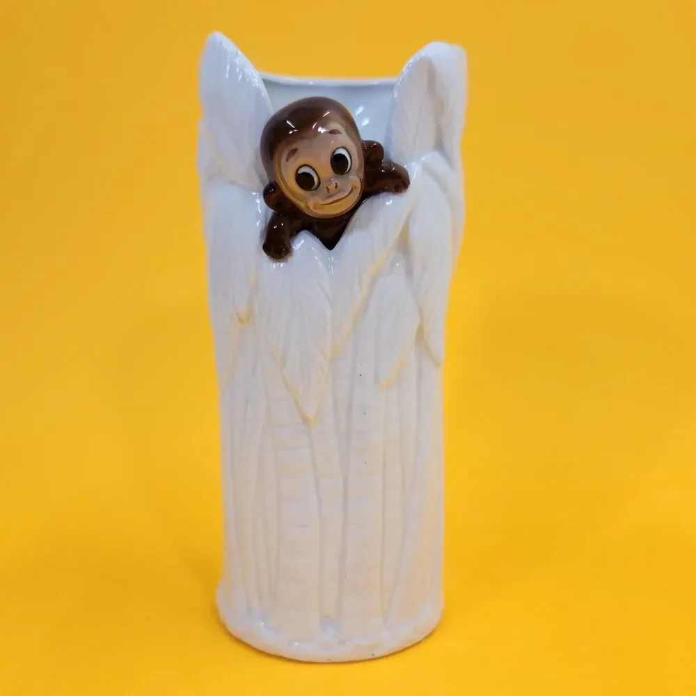 Vintage Monkey Tree Trunk Vase 8